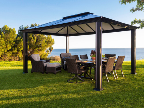 Paragon Outdoor Santa Monica 12x16 Hard Top Gazebo with Mosquito Netting