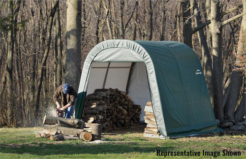 ShelterLogic ShelterCoat 10 x 8 x 8 ft. Wind/Snow Rated Garage Round Green Cover