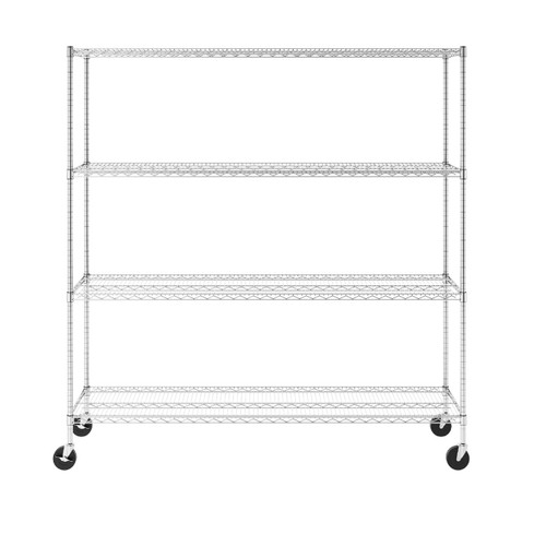 SafeRacks 72"H x 72"W x 18"D 4-Tier NSF Wire Shelving