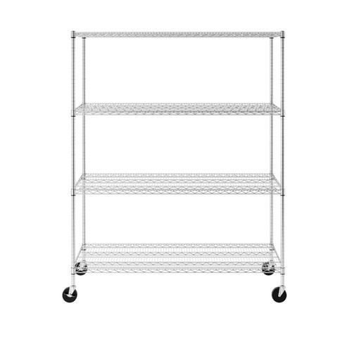 SafeRacks 72"H x 60"W x 24"D 4-Tier NSF Wire Shelving