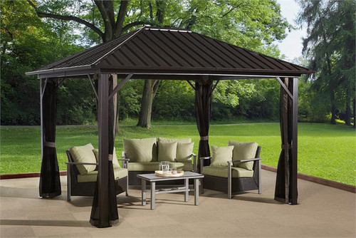 Sojag Genova 10x12 Hard Top Gazebo with Mosquito Netting