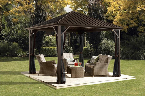 Sojag Dakota 10x12 Hard Top Gazebo with Mosquito Netting