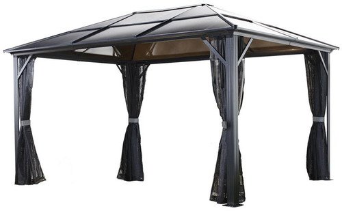 Sojag Meridien 10x14 Hard Top Gazebo with Mosquito Netting