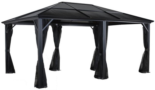 Sojag Meridien 12x16 Hard Top Gazebo with Mosquito Netting