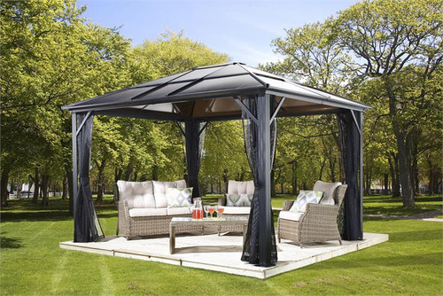 Sojag Meridien 10x10 Hardtop Gazebo with Mosquito Netting