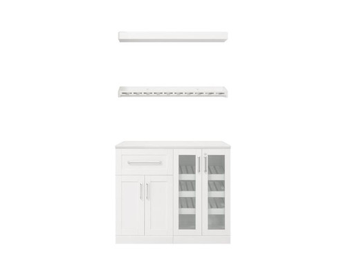 NewAge Home Bar White 5 Piece Cabinet Set - 21"