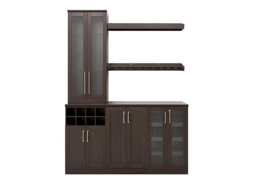 NewAge Home Bar Espresso 7-Piece Cabinet Set- 21"