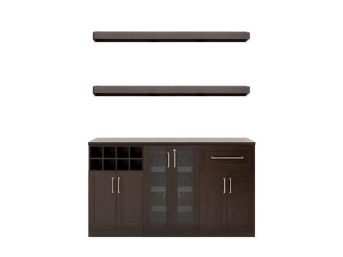 NewAge Home Bar Espresso 6 Piece Cabinet Set - 21"