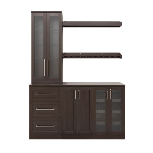 NewAge Home Bar Espresso 7-Piece Cabinet Set - 21"