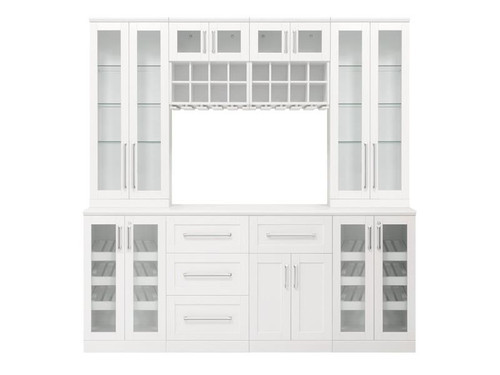 NewAge Home Bar White 9-Piece Cabinet Set -21"