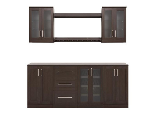 NewAge Home Bar Espresso 9 Piece Cabinet Set -21"