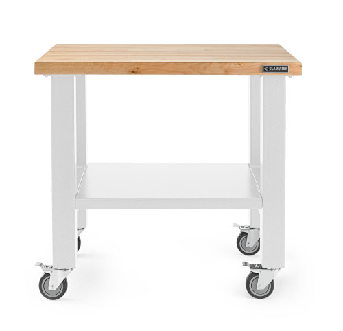 Gladiator 3' Hardwood White Mobile Workstation