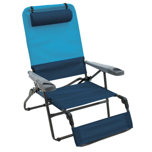 RIO Gear 4-Position Ottoman Lounger - Blue Sky/Navy