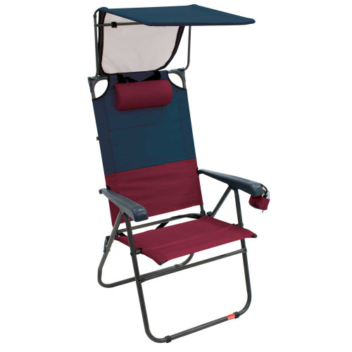 RIO Gear Hi-Boy Aluminum Canopy Chair - Charcoal/Oxblood