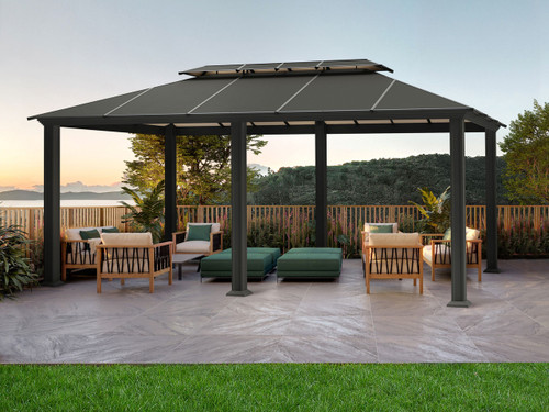 Paragon Outdoor Santa Monica 12x20 Hard Top Gazebo with Mosquito Netting