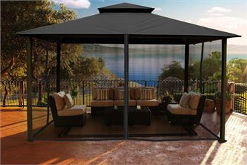 Paragon Outdoor Kingsbury 11x14 Gazebo with Grey Top & Mosquito Netting