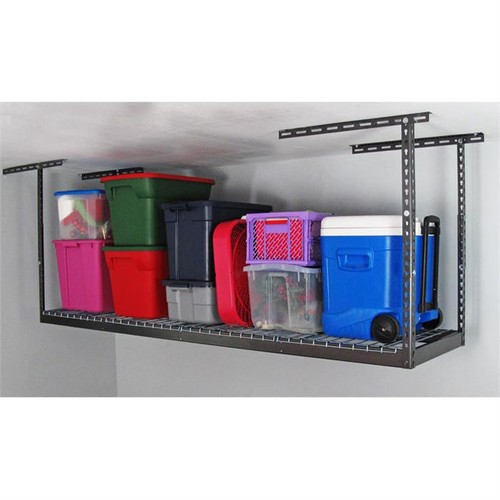 MonsterRax 2' x 8' Overhead Storage Rack 12" - 21" Drop - Hammertone