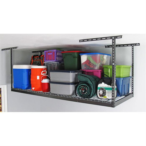 SafeRacks 3' x 8' Overhead Storage Rack 18" - 33" Drop - Hammertone