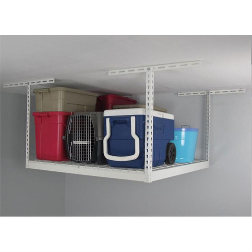 SafeRacks 4' x 4' Overhead Storage Rack 24" - 45" Drop - White