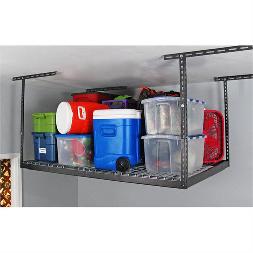 SafeRacks 4' x 6' Overhead Storage Rack 12" - 21" Drop - Hammertone