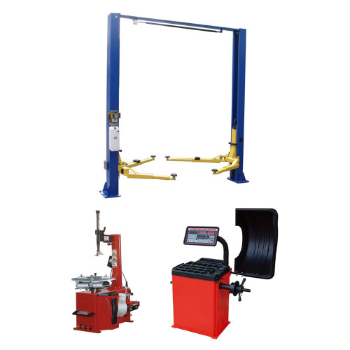 Tuxedo TP9KACX 9,000 lb 2 Post Lift, TC-530 Tire Changer, WB-953 Wheel Balancer Combo Package